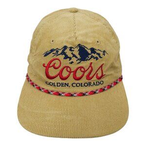 Coors Banquet Golden Colorado Corduroy Rope Snapback Cap Baseball Embroidered